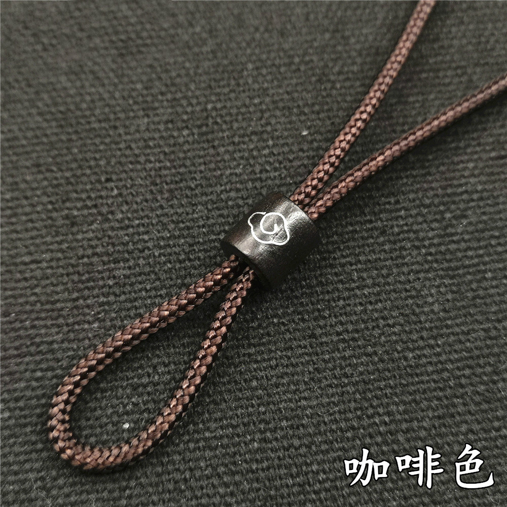 平安扣吊坠绳diy手工编织可调节檀木祥云银丝蜜蜡翡翠项链绳 咖啡色