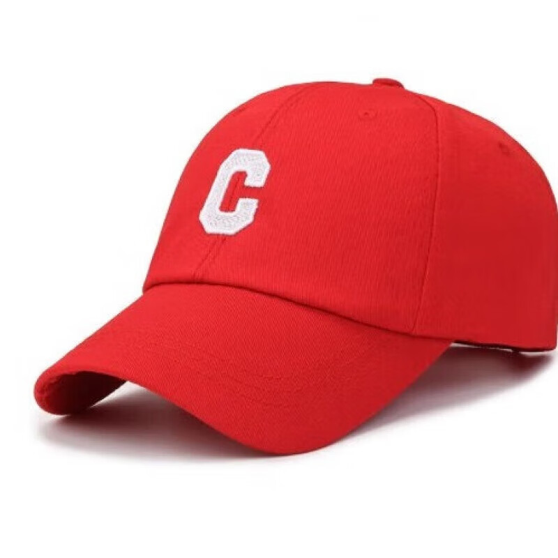 |棒球帽男女同款大头围显脸小时尚百搭防晒遮阳帽子韩版鸭舌帽 简约棒球帽-红色-1件（裸装） 均码