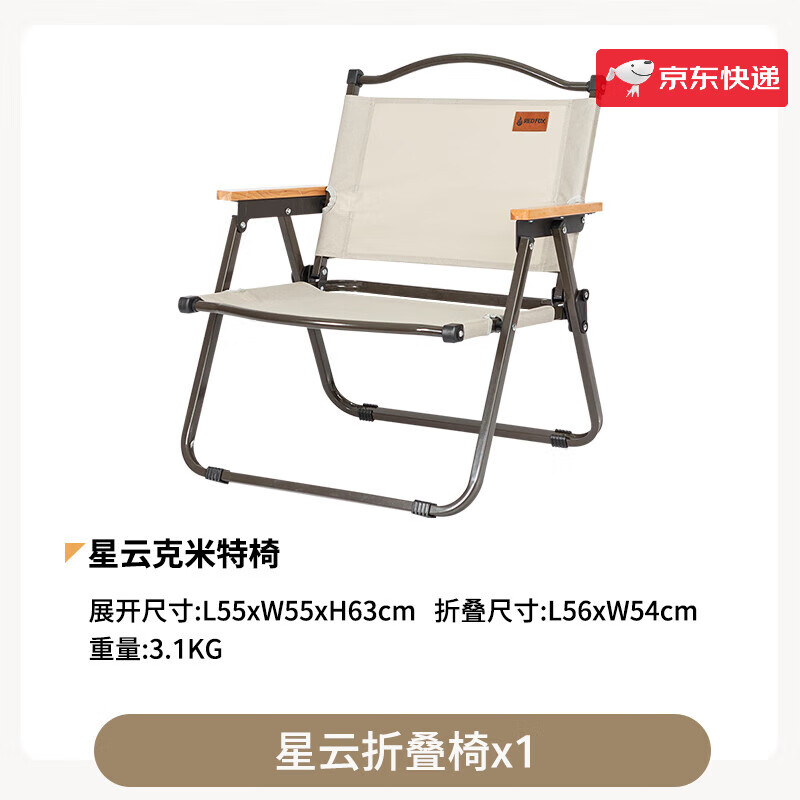 燒烤世家（e-Rover）戶外折疊桌椅 便攜式野外桌子野餐露營(yíng)裝備餐桌車載自駕野營(yíng)椅子 克米特椅1把