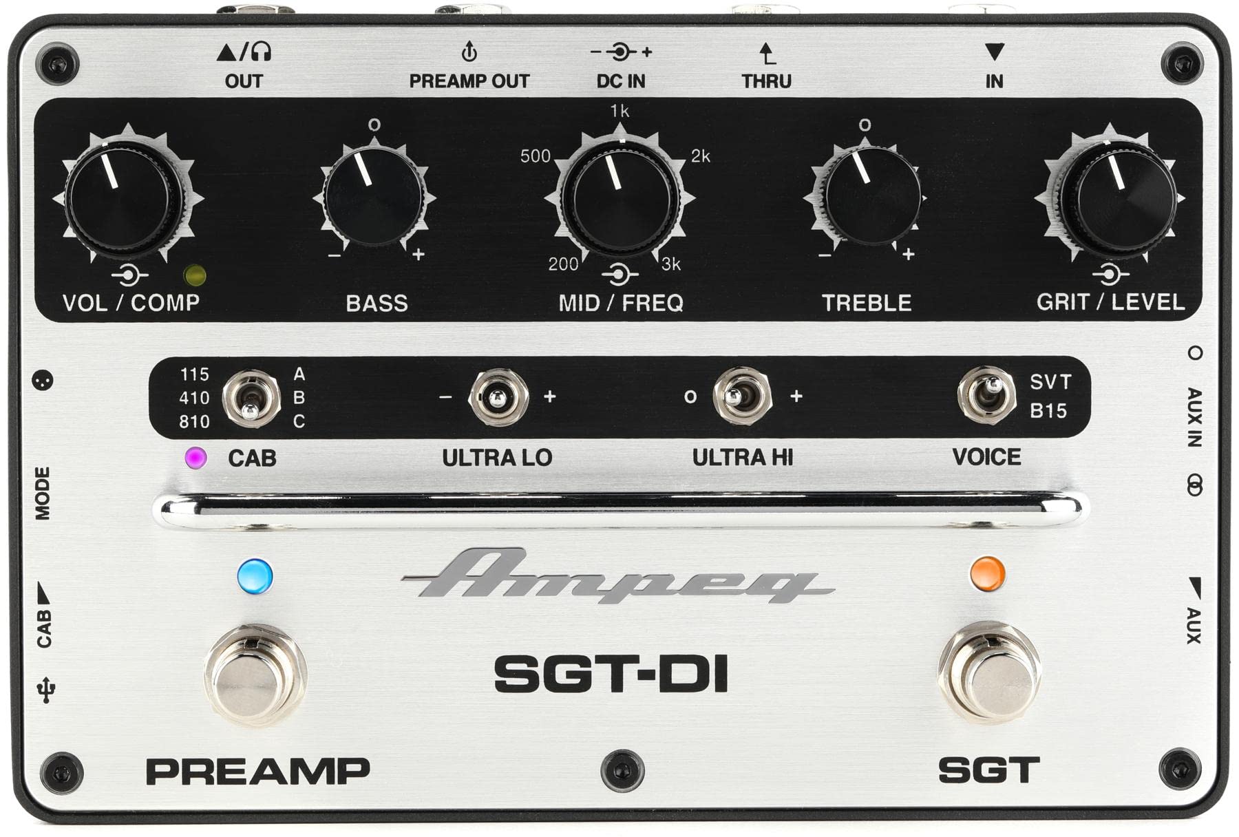 AMPEG 安培 贝斯吉他前级放大器 压缩效果器SGT-DI盒 演出直播家用练习音响 金属外壳专业音频设备