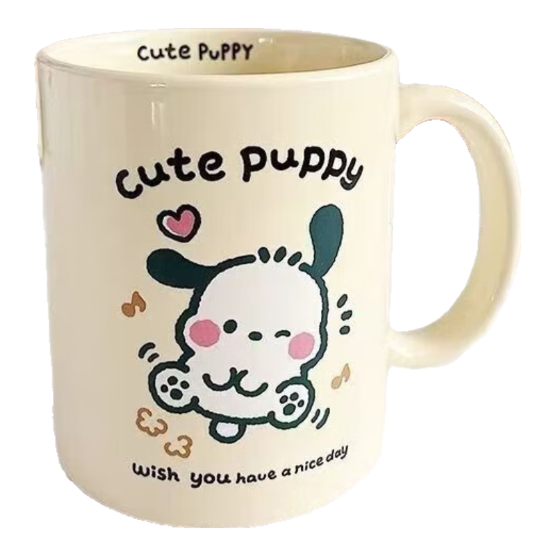 可爱卡通高颜值陶瓷杯小狗马克杯情侣礼物创意实用杯子 玩耍帕恰小狗【单杯】 1个