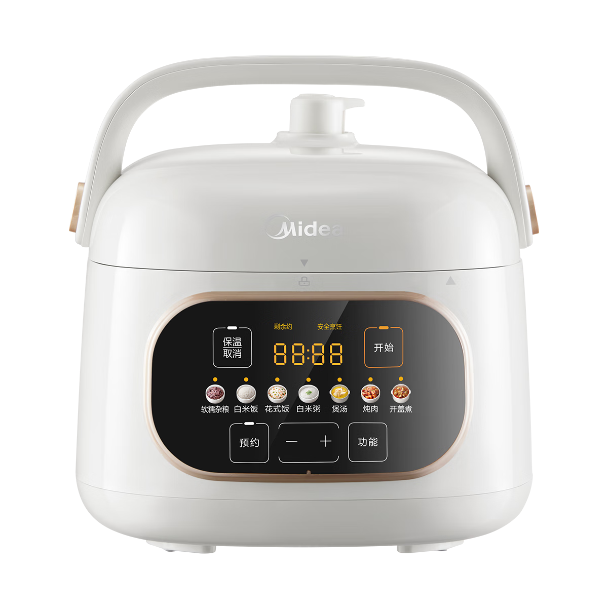 美的（Midea）電壓力鍋1-2人食家用高壓鍋雙膽高顏值壓力快燉智能預(yù)約觸控開蓋火鍋煮粥燉肉鍋C2945電飯煲2.2L
