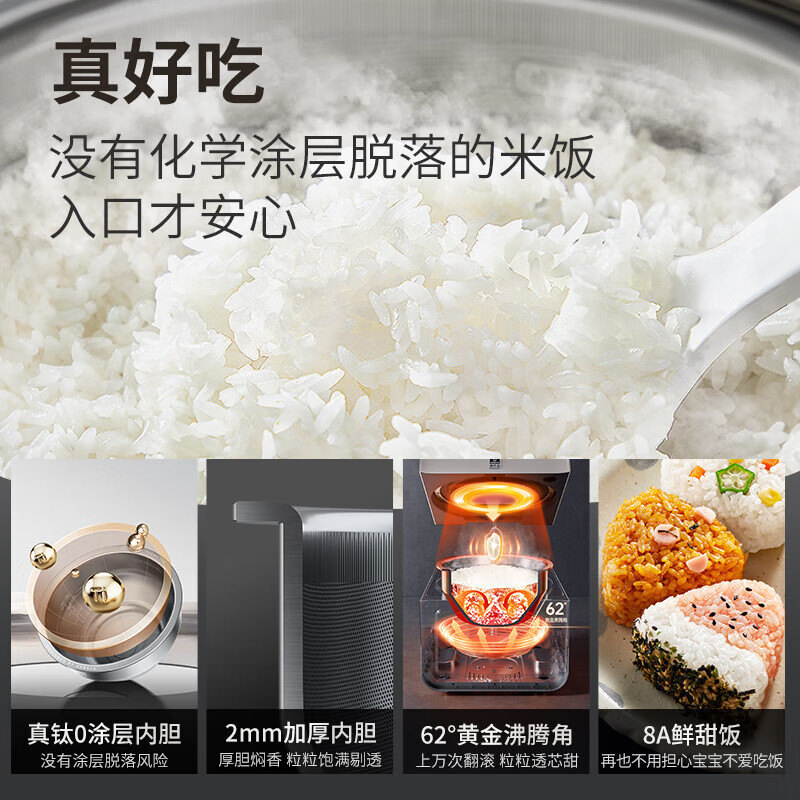 康巴赫真钛板材0涂层电饭煲不粘锅内胆智能家用3-5人电饭煲Pro电饭锅煮粥锅 Pro颜色随机 3L 套装