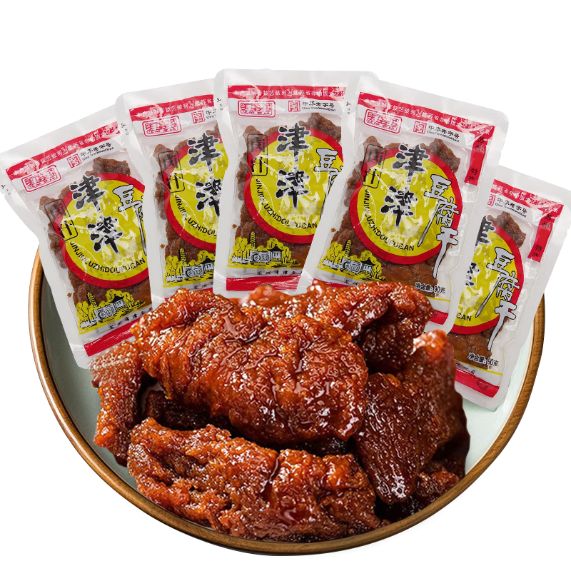 津津 豆腐干卤汁原味450g 苏州特产高蛋白素食卤味零食小吃中华老字号