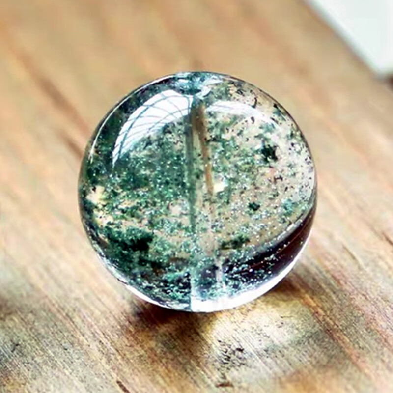 妙聚福天然收藏級(jí)綠幽靈滿天星散珠DIY水晶圓珠金字塔聚寶盆千層 收藏級(jí)5mm一顆