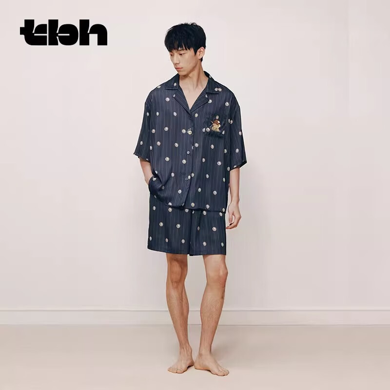 野兽派家居（tbh）【明星同款】都市野兽狮子星光缎家居服套装四季可外穿情侣睡衣 狮子星光缎短款家居服 许愿币 M