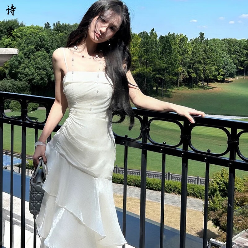 咚憬小眾輕奢高端吊帶氣質(zhì)淑女連衣裙成人禮魚(yú)尾生日禮服 吊帶裙 S
