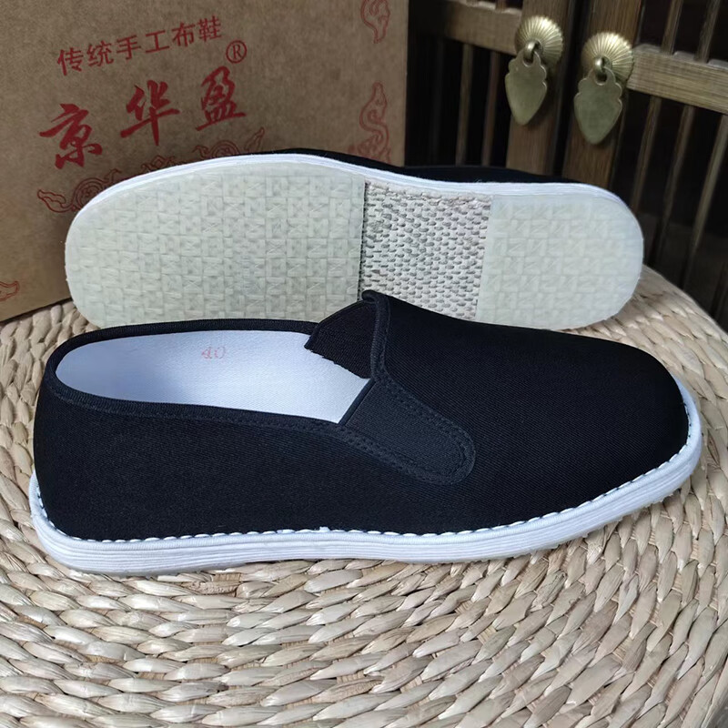 千层底布鞋男款礼服呢面料纯手工布鞋千层布底手工纳制透气耐穿 礼面明尙 46