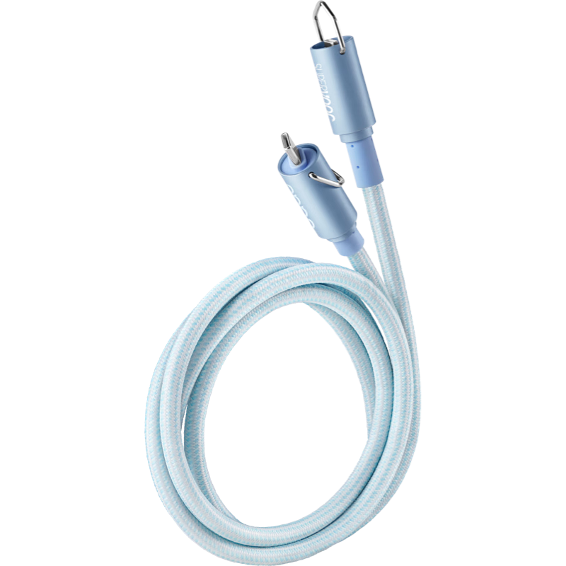 OPPO 背带数据线 1.3米 浅夏轻蓝 充电线快充 双type-c 通用安卓华为小米8A大电流手机充电线 京东自营