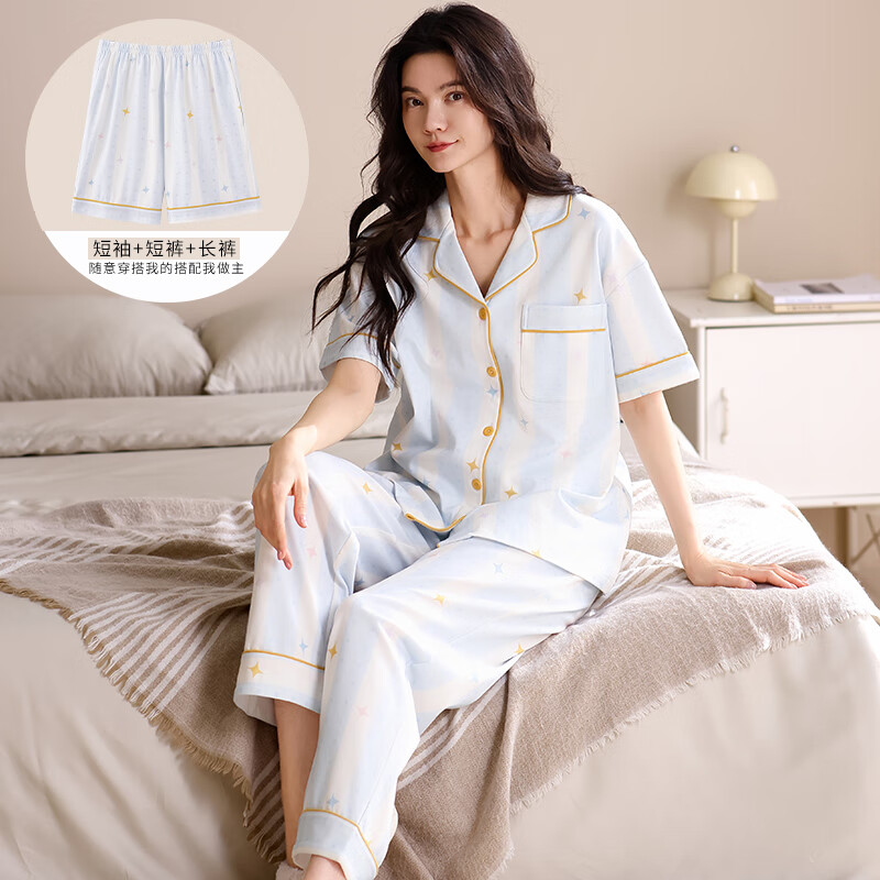 ���ڲ�����è��˯��Ůʿ100%�����ļ�������������׸߼��д�����мҾӷ���װ ����ɫ �������׷������ס� M ��155-160cm/80-100�����ҡ� 112.9Ԫ