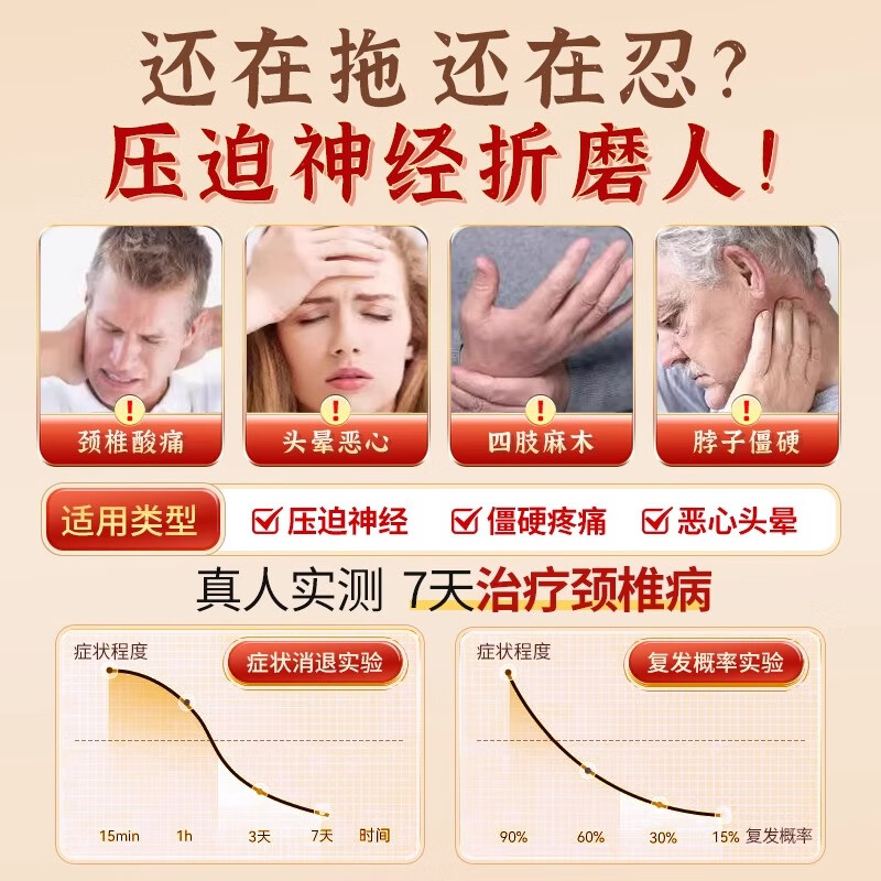 北京同 仁堂远红外治疗贴颈椎贴药脑供血不足头晕头痛专用膏药贴 2盒