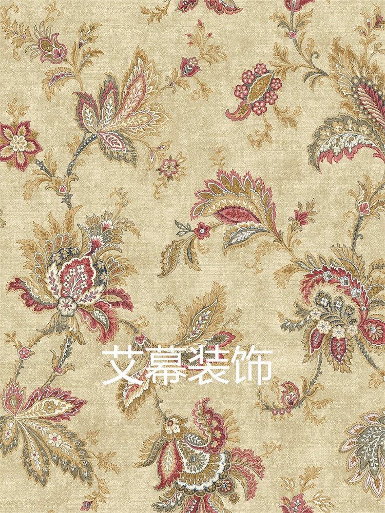 印秀裝飾美式復古墻紙壁紙貼畫臥室墻布背景墻感2025新款壁布無縫全屋 款式1