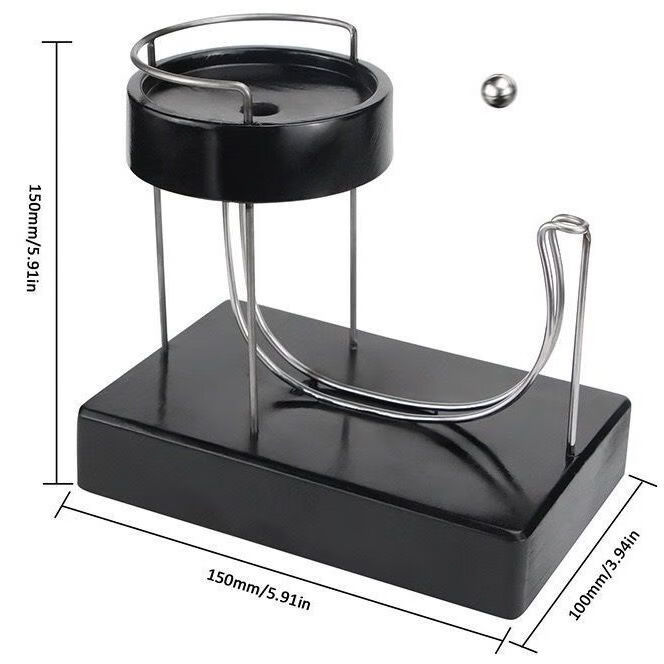 永动机小球循环桌面小球无限循环玩具轨道滚珠艺术球循环创意摆件 黑色弹珠摆