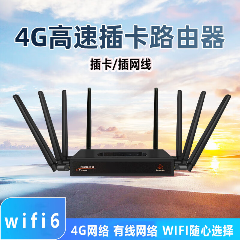 DIDSETH路由器插卡WiFi6工业级家用办公SIM免布线路由器穿墙王有线连接 4G插卡穿墙王路由器8天线（单口）