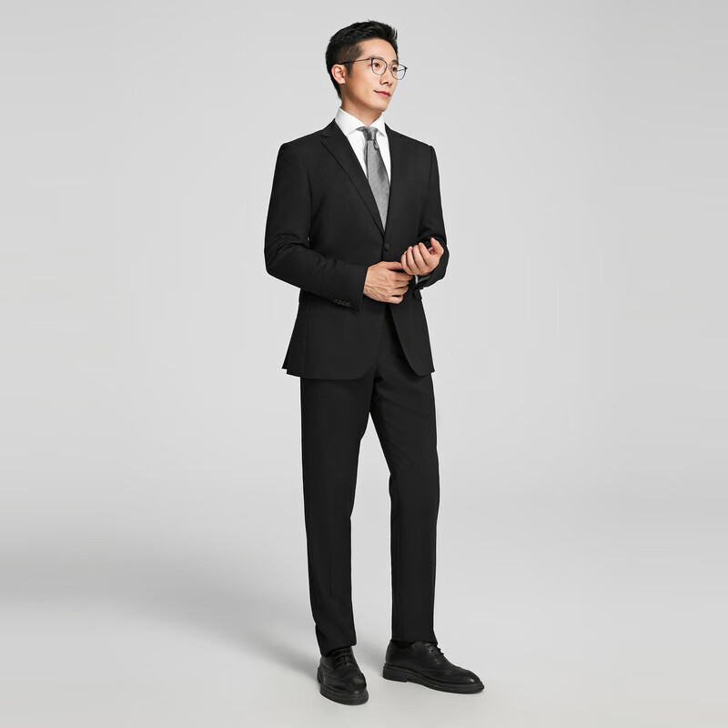 雅戈尔【商场同款】西服男士秋冬套西YOTN217298AJY上衣 黑色YOTN217298AJY上衣 M 170/92A