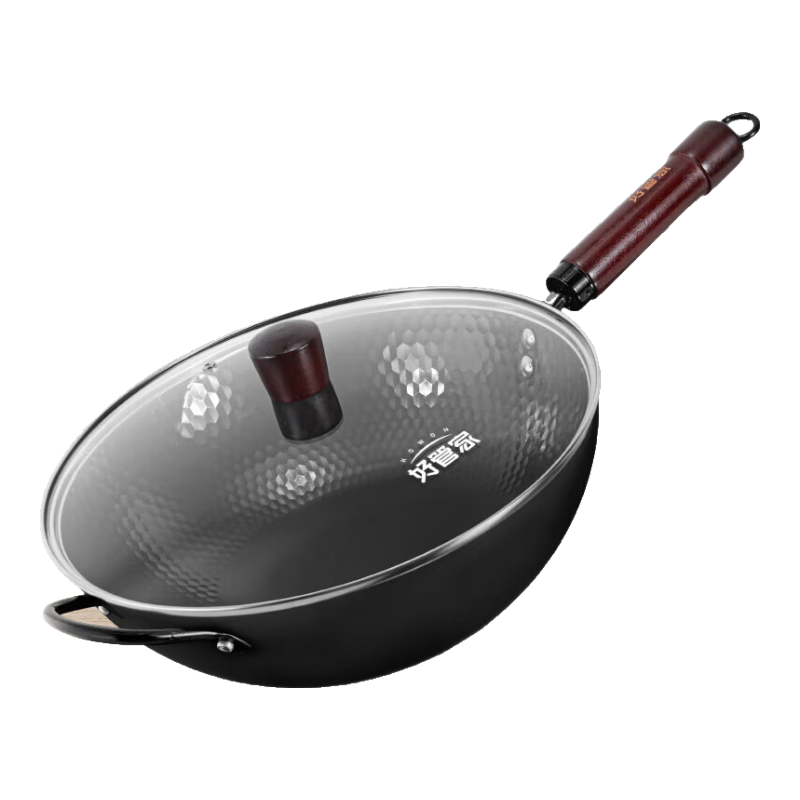 好管家铁锅炒菜锅无涂层炒锅家用星钻系列 32cm