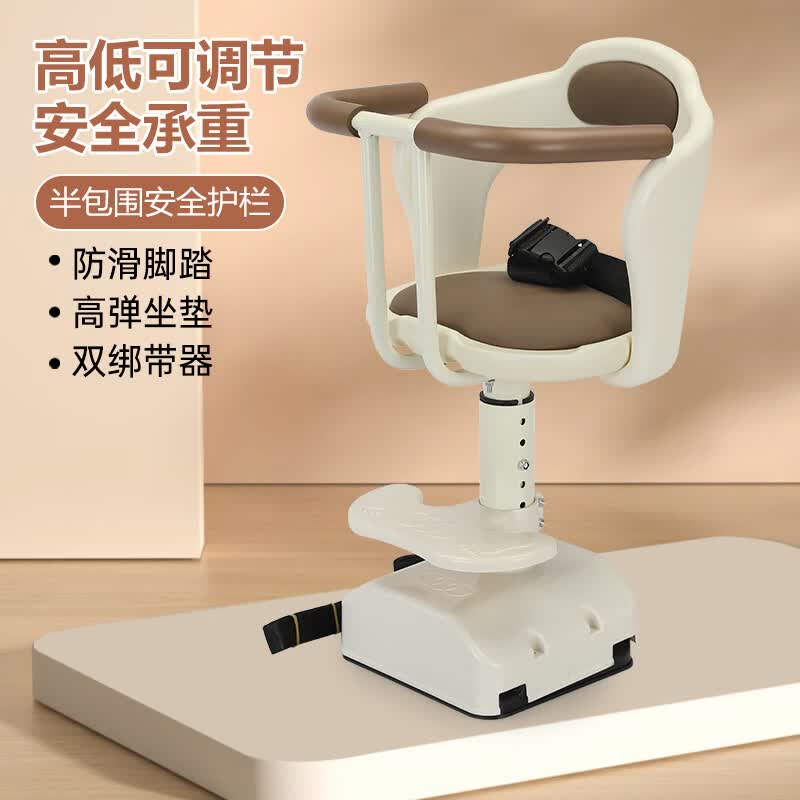 绿源电动车儿童座椅前置通用安全避震可调节舒适电瓶车宝宝椅靠背可拆 前置 捆绑式 8个月-3岁 【环抱+升降减震】米咖