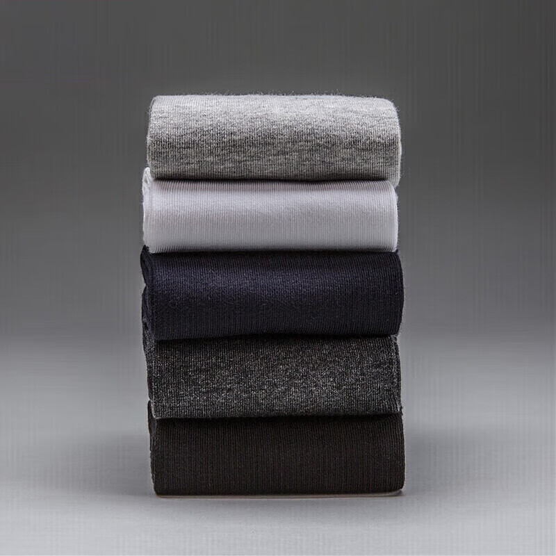 雅鹿男士袜子男四季中筒袜运动舒适透气商务休闲男袜诸暨袜子 混色 10双 均码