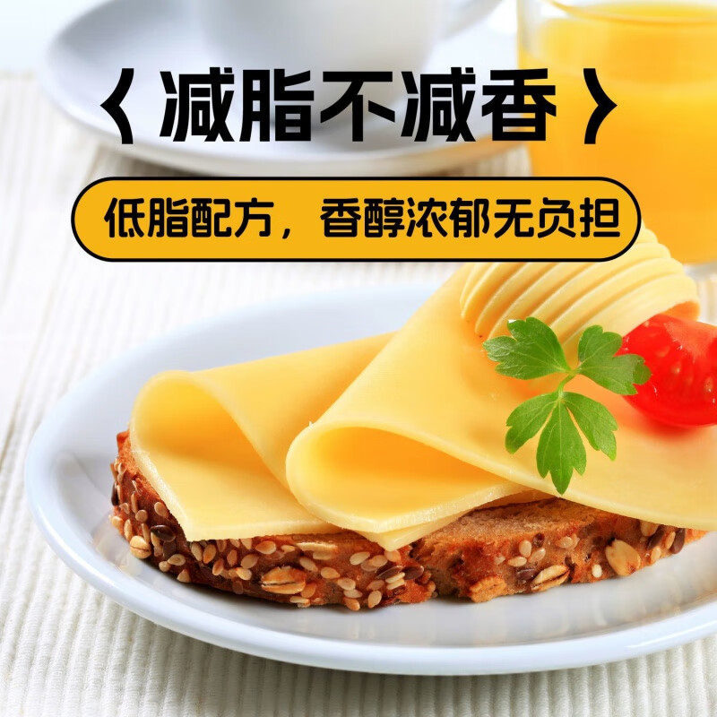 吉士丁芝士片10片三明治專(zhuān)用漢堡泡面烘焙家用即食兒童奶酪棒原料 芝士片166g(10片)
