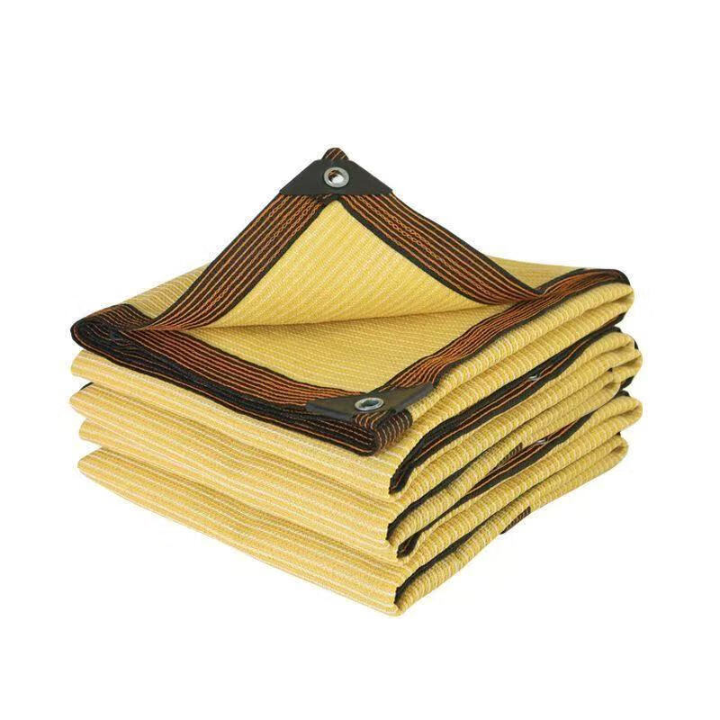 良爽米黄色遮阳网防晒网楼顶隔热阳光房阳台庭院加密加厚植绿植遮阴网 10米宽20米长全新料加厚遮阳98%