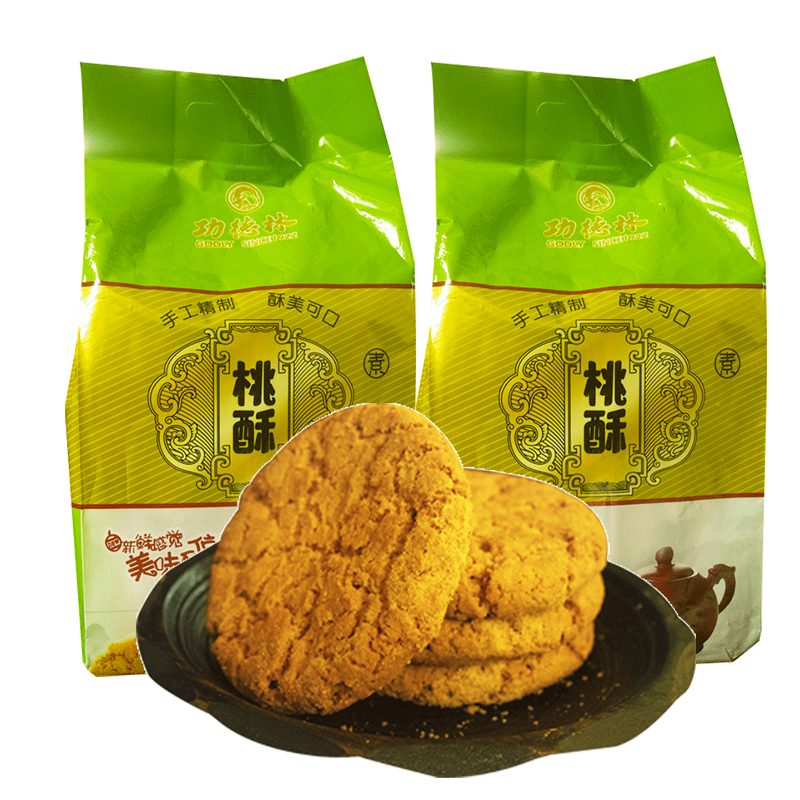 功德林桃酥餅干1000克上海特產獨立包裝點心老上海零食特產糕點 核桃酥500g*2袋共1000克