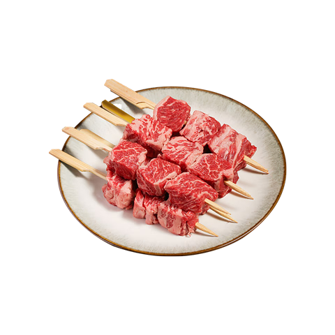 淳鮮四季 澳洲進(jìn)口原切調(diào)味和牛肉串1.6斤 牛肉粒燒烤串牛排食材 源頭直發(fā)