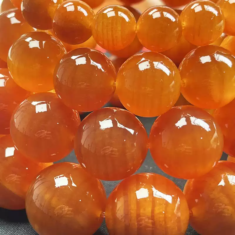 血龙木手串全透东北琥珀木原木料松明子沉化老料全透固化玉化佛珠 精品黄龙全透20mm