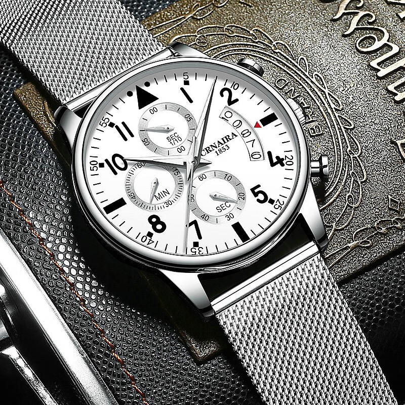 卡奈亚(crnaira)品牌腕表黑科技手表多功能男表秒表计时三眼6针日历