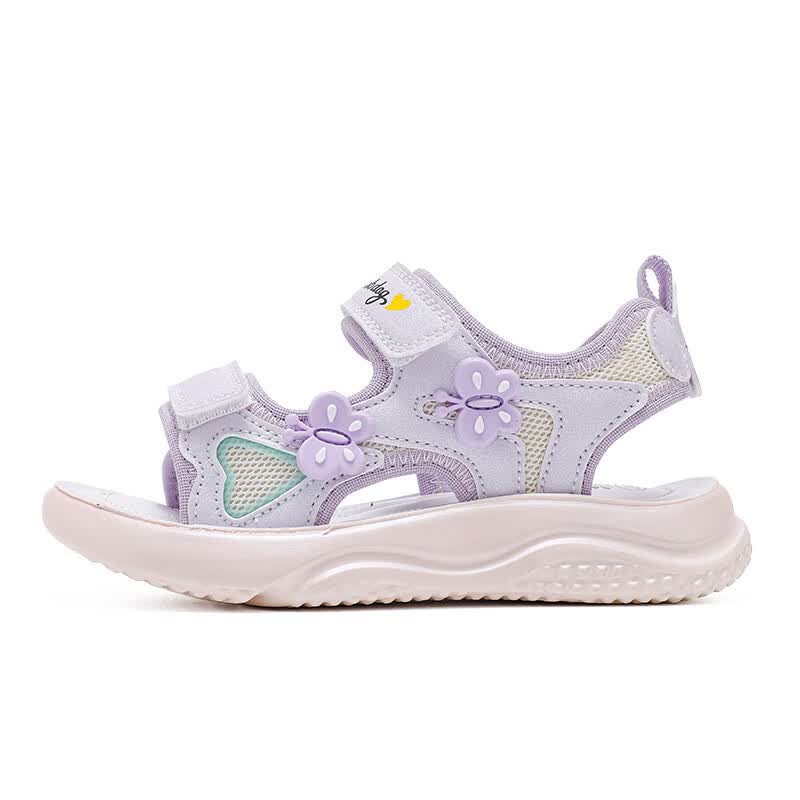 巴布豆童鞋2025夏季新款女童休闲软底沙滩鞋时尚儿童凉鞋中大童公主鞋 樱粉紫 31 适合脚长20.0cm