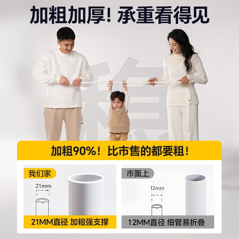 梦多福母婴儿防摔蚊帐架1.8×2米A类家用免安装蒙古包蚊帐方顶全底卧室 适用1.8×2m床丨锁扣支架加粗Pro 真A类丨全底更安全