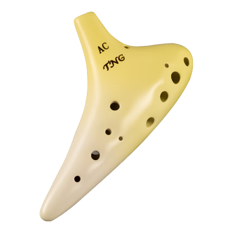 TNGtng陶笛 12孔AC調(diào)初學(xué)者專(zhuān)業(yè)演奏型樂(lè)器小學(xué)生專(zhuān)用十二孔中音C調(diào) 落日熔金【黃色-12孔AC】