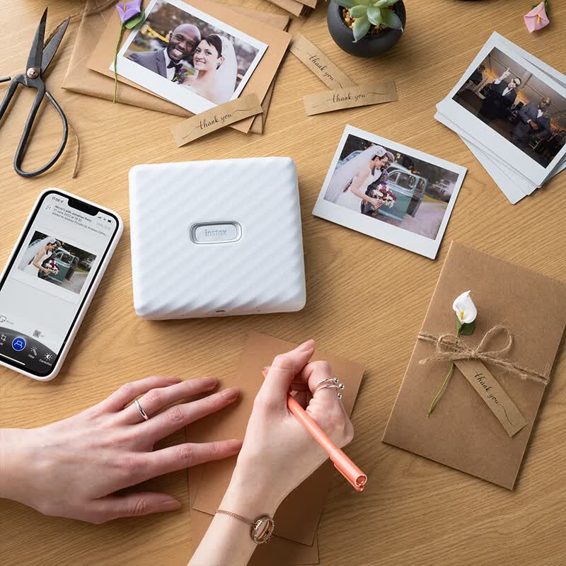 富士(FUJIFILM)【清凉出游季】instax link wide(送20张相纸)宽幅手机照片打印机一次成像拍立得情人节送礼礼物 白色 相纸套餐【标配+20张彩虹相纸】