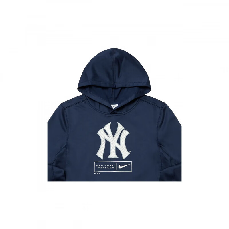 NIKE(耐克)xMLB官方联名卫衣Logo印花连帽套头前袋长袖藏青色青少年款 纽约洋基队-深蓝色 S