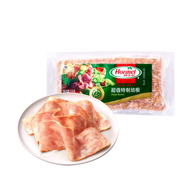 荷美尔（Hormel）经典香煎培根120g/袋 冷冻食品培根片 儿童早餐火锅烧烤西餐食材 【量贩装】超值特制培根1000g