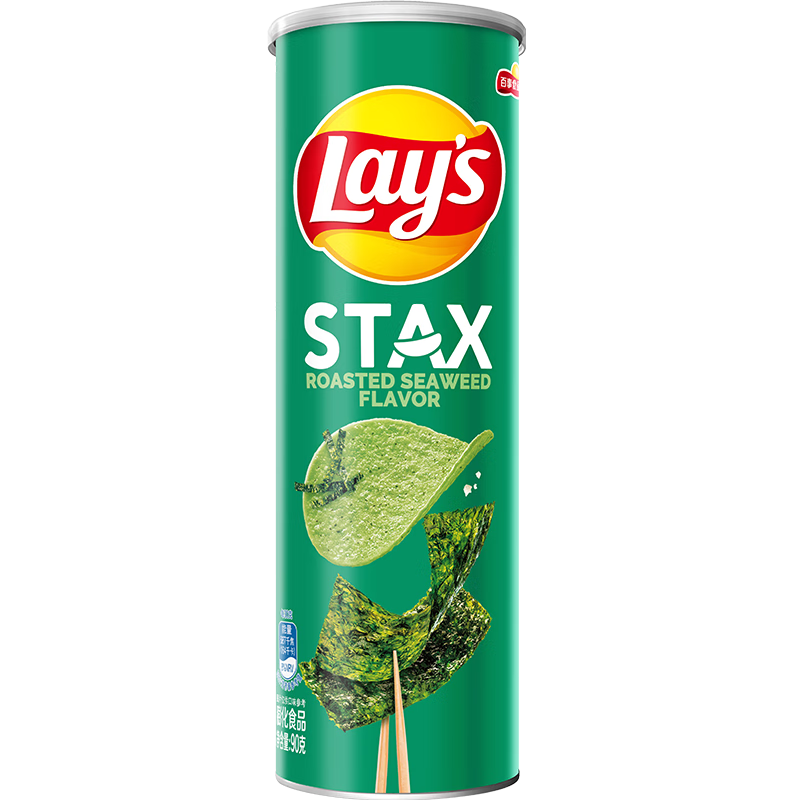乐事（Lay's）甄选系列 香烤海苔味 90g 罐装薯片 休闲食品