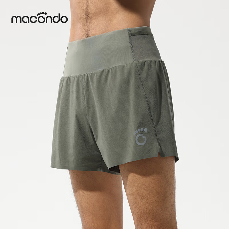 马孔多（macondo）原创单品丨夜跑短裤速干夏季凉感抑菌三口袋收纳防汗手机仓运动裤 丛林绿-男款 XL 【男140-150/女130-140斤】