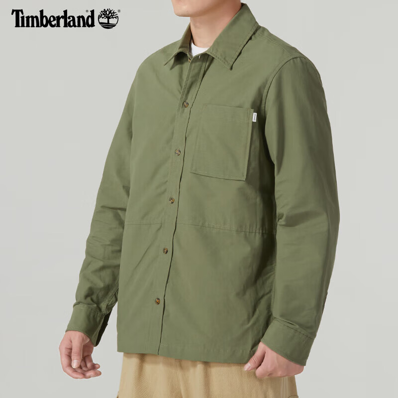 添柏岚（Timberland）衬衫男户外商务休闲宽松透气翻领硬朗工装长袖A5QRZ 590 XL 185/120A