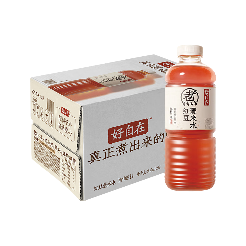 元气森林 好自在 红豆薏米水900mL*12瓶装整箱