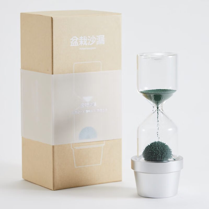 馬鹿磁力沙漏創(chuàng)意盆栽擺件生日圣誕節(jié)禮物男生辦公室工位解壓神器 金屬鋁