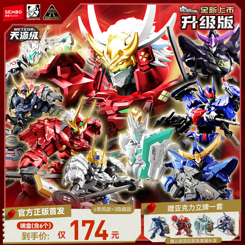 森宝积木模寿先祖效应拼装积木人盲盒玩具男孩生日礼物 套盒六只装