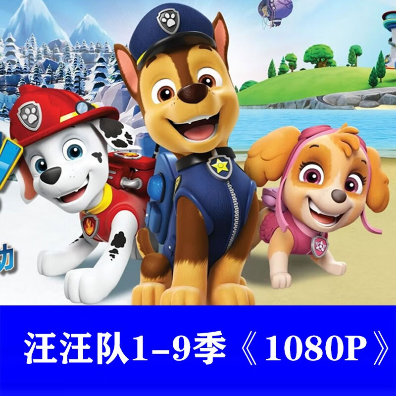 汪汪队全集动画片MP4视频U盘经典幼儿童成长车载电脑手机优盘 汪汪队1-9季64G