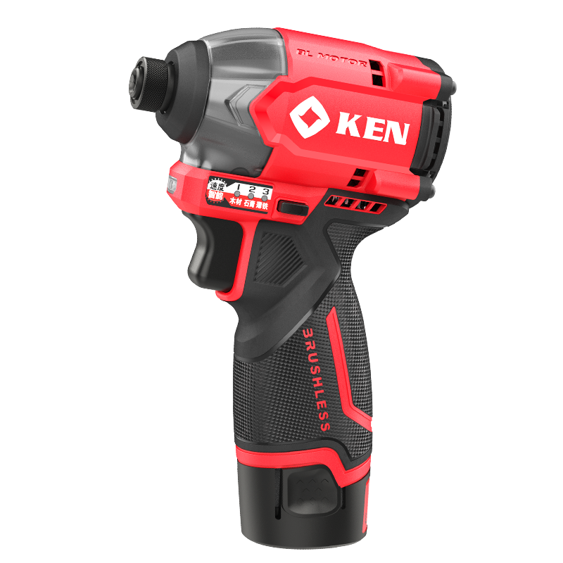銳奇（KEN）【新品】12V無(wú)刷沖擊起子機170牛超大扭力鋰電鉆電動(dòng)沖擊批6712D