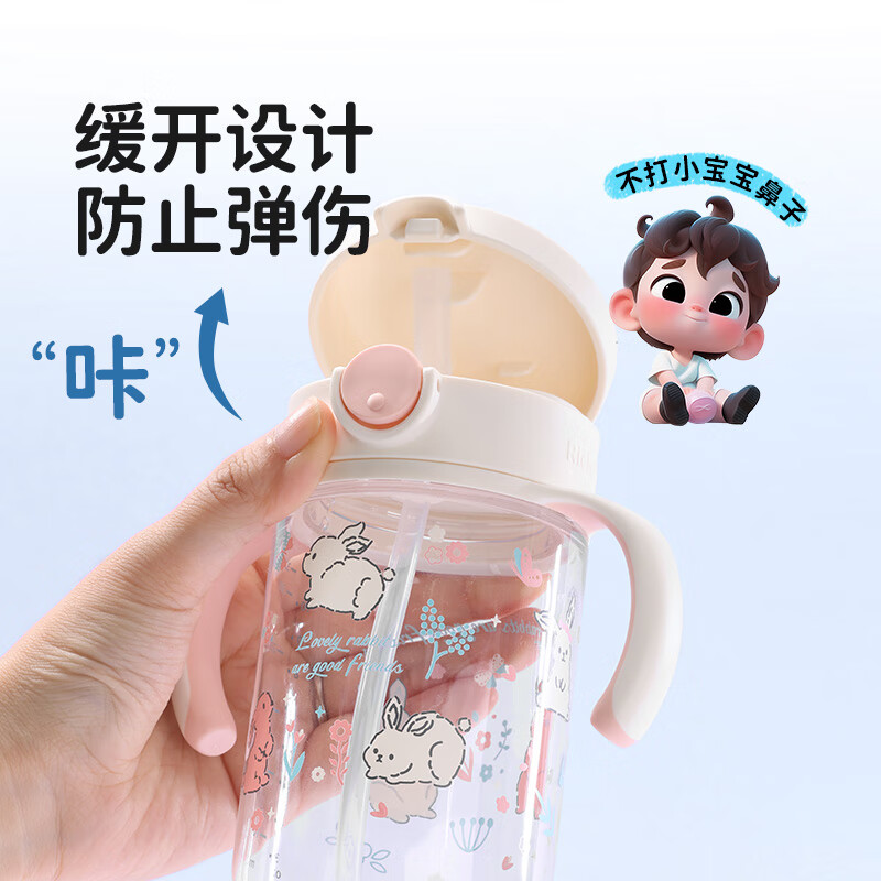 利其尔（Richell）星彩水杯儿童吸管杯透透杯外出小孩宝宝喝水杯子奶瓶学饮杯大容量 熊猫吸管杯（25年新款） 320ml