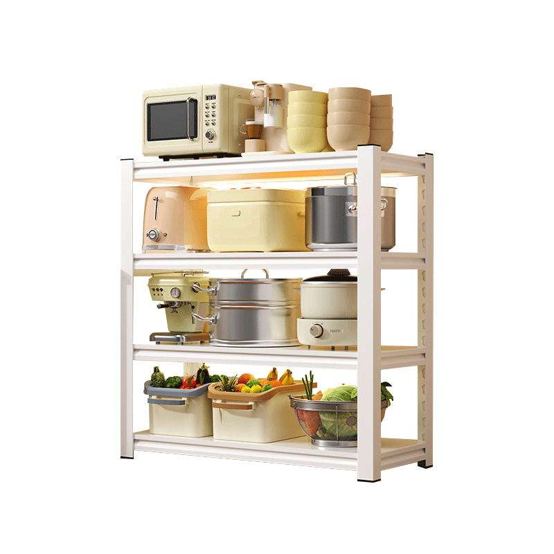 唐辑厨房置物架多功能落地储物架加厚多层收纳架烤箱架 四层70*35*118