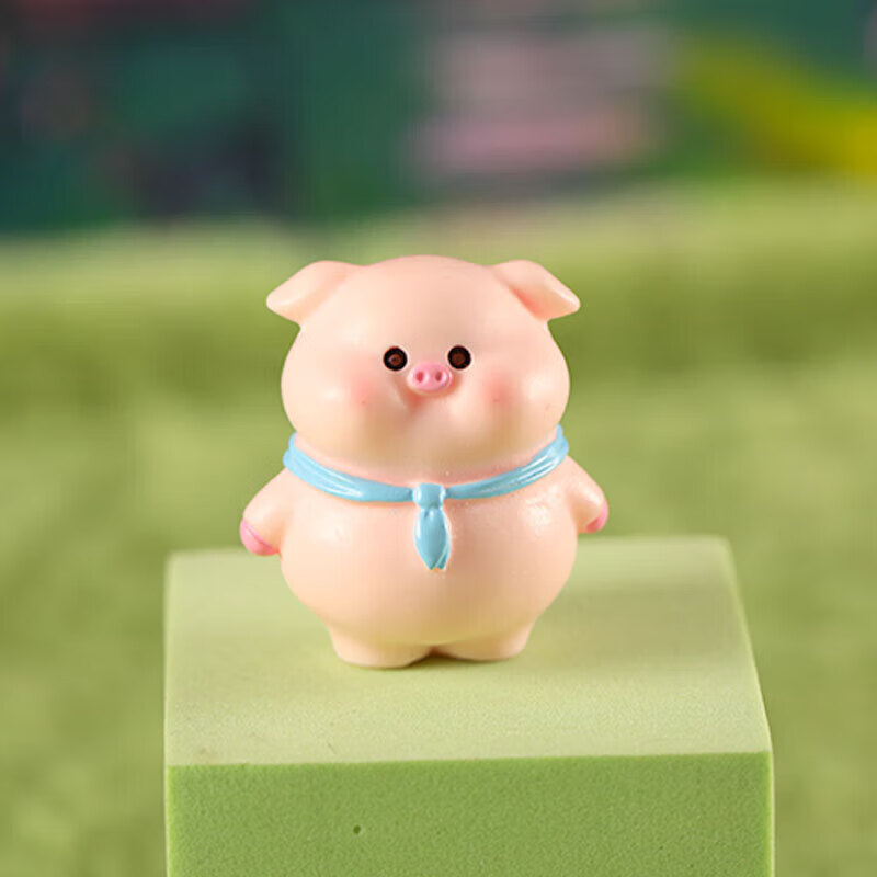 集物一册元旦礼物小猪摆件工位装饰车载摆件送朋友闺蜜创意小礼物 甜梦小猪6个+布袋盒装+无痕点胶