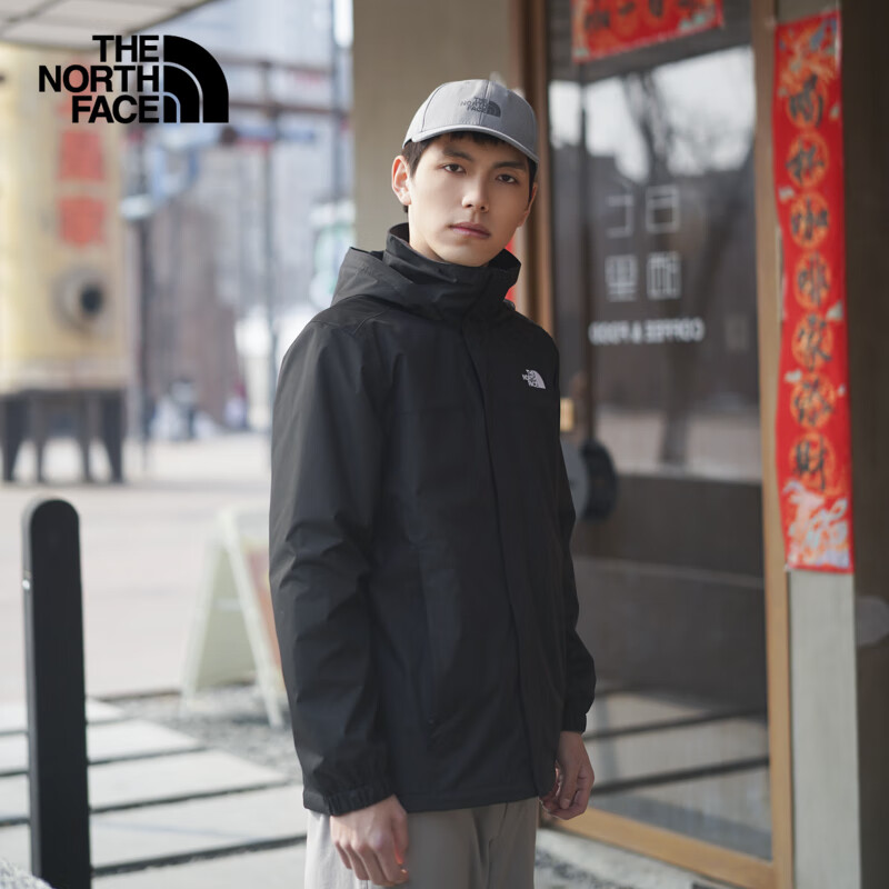 北面(The North Face)【都市经典系列】冲锋衣男款户外防水防风硬壳外套25春夏8BA8 4H0/宇宙黑 3XL /190