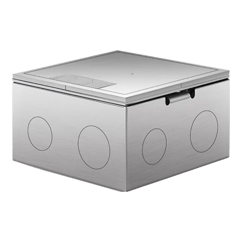 施耐德（Schneider）10X10嵌入式地面插镶嵌隐藏地砖木板不锈钢平小尺寸地插 10*10金属平盖板五孔不锈钢底盒