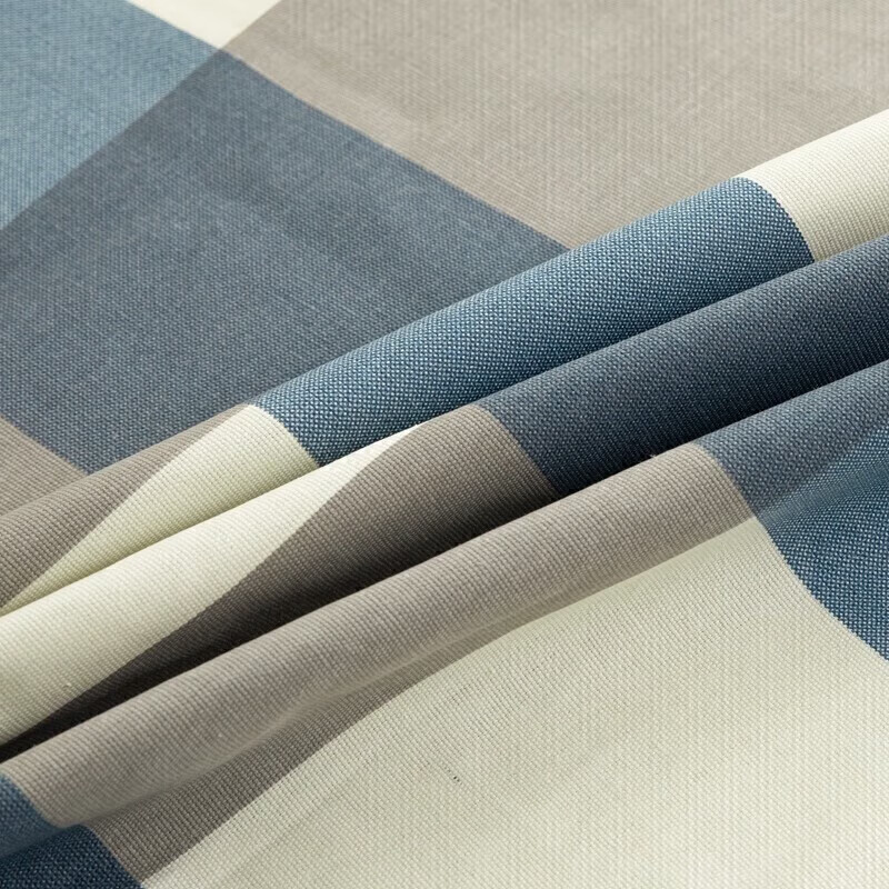 软贝原棉老粗布床单简约格子床单床上用品可水洗老粗布床单 蓝格 230*240cm床单+枕套一对