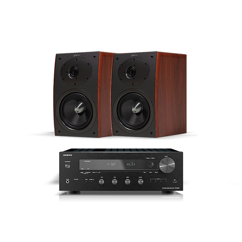 尊寶（JAMO）D430II書架音箱+安橋TX-8470藍(lán)牙功放流媒體套裝家用音箱發(fā)燒高保真HIFI音響雙頻wifi暗蘋果