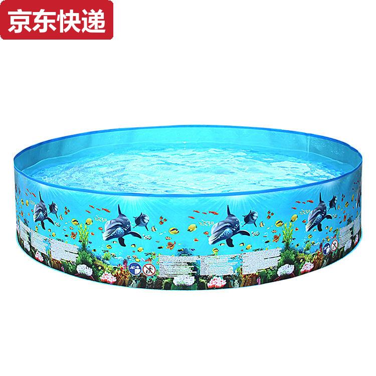 兩雪辛貝免充氣硬膠兒童游戲水成人釣養(yǎng)魚池龜種睡蓮泥鰍水池狗洗澡池 天藍(lán)色直徑122cm高25cm